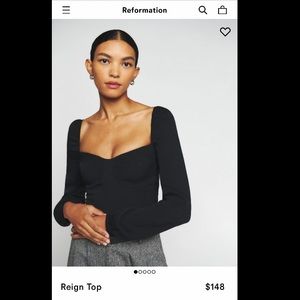 Reformation Reign Top Size 2 Black Corset Top